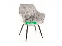 KRZESŁO CHERRY VELVET CZARNY STELAŻ/J. SZARY BLUVEL 03