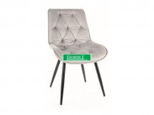 KRZESŁO CHERRY II VELVET CZARNY STELAŻ/JASNY SZARY BLUVEL 03