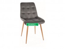 KRZESŁO CHIC D VELVET  DĄB STELAŻ / SZARY BLUVEL 14