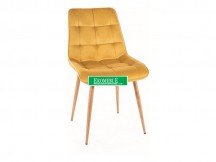 KRZESŁO CHIC D VELVET  DĄB STELAŻ / CURRY BLUVEL 68
