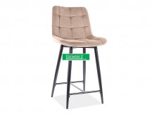 PÓŁHOKER CHIC H-2 VELVET CZARNY STELAŻ / BEŻ BLUVEL 28