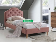 ŁÓŻKO CHLOE VELVET 90X200 ANTYCZNY RÓŻ/DĄB TAP. BLUVEL 52