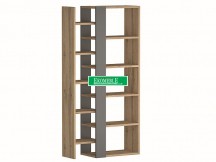 REGAŁ COMBO DĄB WOTAN / ANTRACYT 165X80