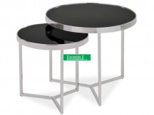 ŁAWA DELIA II CZARNY/CHROM (ZESTAW)