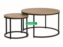 ŁAWA DION DĄB/CZARNY (ZESTAW)