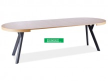 STÓŁ DOMINGO OKLEINA NATURALNA DĄB / CZARNY FI 100 (100-250)