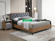 ŁÓŻKO DONNA VELVET 160X200 SZARY/DĄB BLUVEL 14