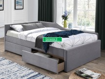 ŁÓŻKO ELIOT VELVET 120X200 SZARY TAP. 142