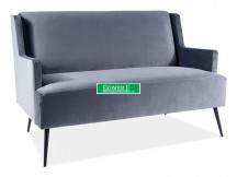 SOFA  GEMMA VELVET SZARY BLUVEL 14 / CZARNY