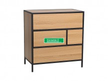 KOMODA GEO K4 DĄB/CZARNY