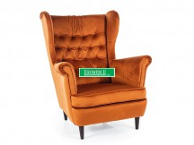 FOTEL HARRY VELVET CYNAMON BLUVEL 4215 / WENGE