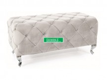 PUF / ŁAWKA HESTIA VELVET J. SZARY BLUVEL 03 / SREBRNY