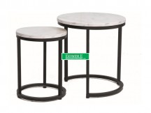 ŁAWA HOLA BIAŁY EFEKT MARMURU/CZARNY (ZESTAW)