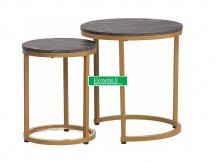 ŁAWA HOLA CZARNY EFEKT MARMURU/ZŁOTY (ZESTAW)