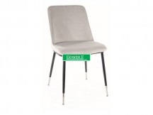 KRZESŁO JILL VELVET CZARNY/CHROM STELAŻ / J. SZARY BLUVEL 03