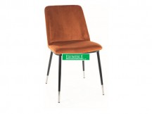 KRZESŁO JILL VELVET CZARNY/CHROM STELAŻ / CYNAMON BLUVEL 4215