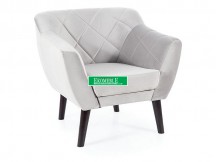 FOTEL KARO 1 VELVET J. SZARY BLUVEL 03 / WENGE