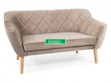 SOFA  KARO 2 VELVET CIEMNY BEŻ BLUVEL 40 / BUK