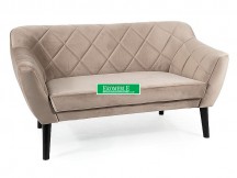 SOFA  KARO 2 VELVET CIEMNY BEŻ BLUVEL 40 / WENGE