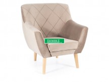 FOTEL KIER 1 VELVET C.BEŻ BLUVEL 40 / BUK