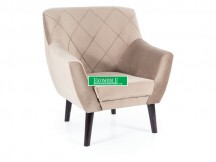 FOTEL KIER 1 VELVET C.BEŻ BLUVEL 40 / WENGE