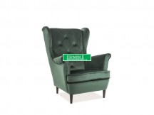 FOTEL LADY VELVET ZIELONY BLUVEL 78 / WENGE