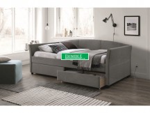 ŁÓŻKO LANTA 90X200 SZARY/CZARNY TAP. 54