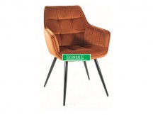 KRZESŁO LILIA VELVET CZARNY STELAŻ/CYNAMON BLUVEL 4215