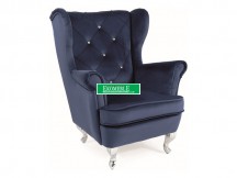FOTELIK DZIECIĘCY LILI VELVET GRANATOWY BLUVEL 86 / SREBRNY
