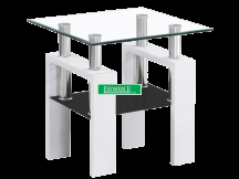 ŁAWA LISA D TRANSP./BIAŁY LAKIER 60x60x55