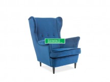FOTEL LORD VELVET GRANATOWY BLUVEL 86 / WENGE
