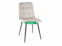 KRZESŁO MILA VELVET CZARNY STELAŻ/J. SZARY BLUVEL 03