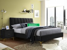 ŁÓŻKO MIRAGE VELVET 160X200 KOLOR CZARNY/ZŁOTY TAP. 186