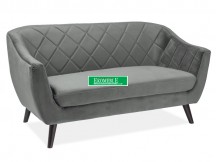 SOFA MOLLY 2 VELVET SZARY BLUVEL 14 / WENGE