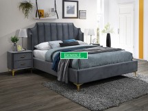 ŁÓŻKO MONAKO VELVET 160x200 KOLOR SZARY/ZŁOTY TAPICERKA BLUVEL 14