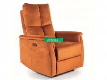 FOTEL ROZKŁADANY NEPTUN M (FUNKCJA MASAŻU) VELVET CYNAMONOWY BLUVEL 4215