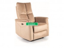 FOTEL ROZKŁADANY NEPTUN M (FUNKCJA MASAŻU) VELVET BEŻOWY BLUVEL 28