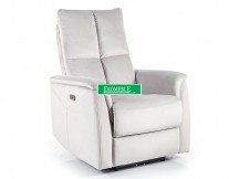 FOTEL ROZKŁADANY NEPTUN M (FUNKCJA MASAŻU) VELVET JASNY SZARY BLUVEL 03