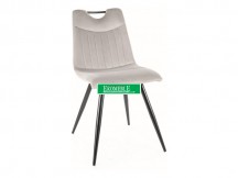 KRZESŁO ORFE VELVET CZARNY STELAŻ / J. SZARY BLUVEL 03