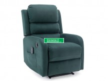 FOTEL ROZKŁADANY PEGAZ M (FUNKCJA MASAŻU) VELVET ZIELONY BLUVEL 78