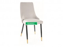 KRZESŁO PIANO VELVET CZARNY/ZŁOTY STELAŻ/J. SZARY BLUVEL 03