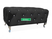 PUF / ŁAWKA HESTIA VELVET CZARNY BLUVEL 19/ SREBRNY