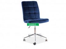 FOTEL OBROTOWY Q-020 VELVET GRANATOWY BLUVEL 86