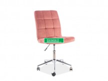 FOTEL OBROTOWY Q-020 VELVET ANT. RÓŻ  BLUVEL52