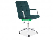 FOTEL OBROTOWY Q-022 VELVET  ZIELONY BLUVEL 78