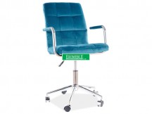 FOTEL OBROTOWY Q-022 VELVET TURKUS BLUVEL 85