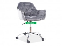 FOTEL OBROTOWY Q-190 VELVET SZARY BLUVEL 14