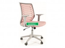 FOTEL OBROTOWY Q-320 RÓŻOWY /SZARY STELAŻ