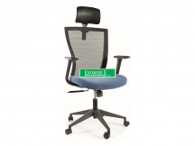 FOTEL OBROTOWY Q-328H CZARNY/NIEBIESKI