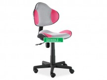 FOTEL OBROTOWY Q-G2 RÓŻOWO/SZARY